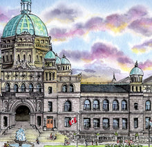 Load image into Gallery viewer, Victoria Parliament Building at Sunset | Watercolour Art Print