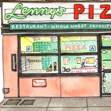 Load image into Gallery viewer, Lenny's Pizza in Brooklyn, New York | Watercolour Art Print