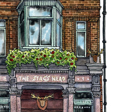 Load image into Gallery viewer, The Stag's Head Pub of Dublin Downloadable Colouring Page
