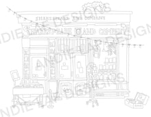 Load image into Gallery viewer, Shakespeare and Company Paris Bookshop Colouring Page