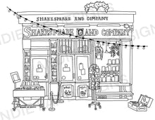 Load image into Gallery viewer, Shakespeare and Company Paris Bookshop Colouring Page