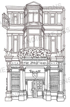 Load image into Gallery viewer, The Stag's Head Pub of Dublin Downloadable Colouring Page