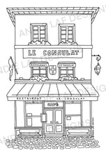 Load image into Gallery viewer, Le Consulat Café of Paris Colouring Page