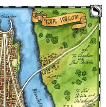 Load image into Gallery viewer, Tar Valon Wheel of Time Map, Giclée Watercolour and Ink Fantasy Map