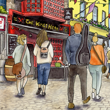 Load image into Gallery viewer, The Lively Streets of Galway | Watercolour Art Print