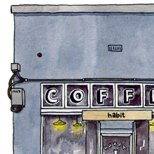 Load image into Gallery viewer, Habit Coffee Shop Victoria BC | Watercolour Art Print