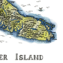 Load image into Gallery viewer, Vancouver Island Map with Towns and Cities | Watercolour Art Print