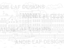 Load image into Gallery viewer, Nyhavn Canal of Copenhagen, Denmark Downloadable Colouring Page