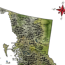 Load image into Gallery viewer, Rustic Map of British Columbia | Watercolour Art Print