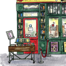 Load image into Gallery viewer, Shakespeare and Company Paris Bookshop Colouring Page