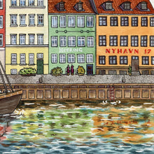 Load image into Gallery viewer, Nyhavn Canal of Copenhagen, Denmark Downloadable Colouring Page