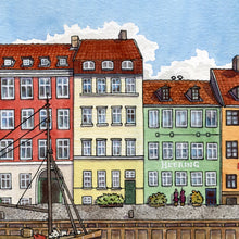 Load image into Gallery viewer, Nyhavn Canal of Copenhagen, Denmark Downloadable Colouring Page