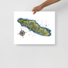 Load image into Gallery viewer, Vancouver Island Map with Towns and Cities | Watercolour Art Print