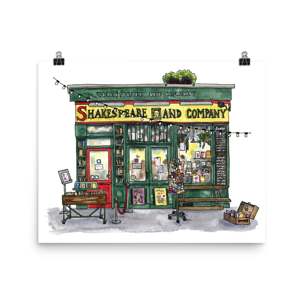 Shakespeare and Company Bookshop of Paris | Watercolour Art Print