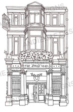 Load image into Gallery viewer, The Stag&#39;s Head Pub of Dublin Downloadable Colouring Page
