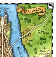 Load image into Gallery viewer, Tar Valon Wheel of Time Map, Giclée Watercolour and Ink Fantasy Map
