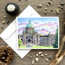 Load image into Gallery viewer, Parliament Building at Sunset Watercolour Art Cards
