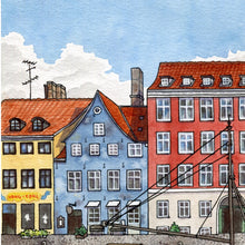 Load image into Gallery viewer, Nyhavn Canal of Copenhagen, Denmark Downloadable Colouring Page
