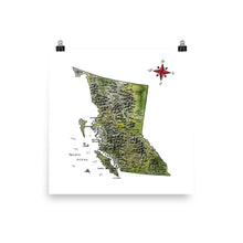 Load image into Gallery viewer, Rustic Map of British Columbia | Watercolour Art Print
