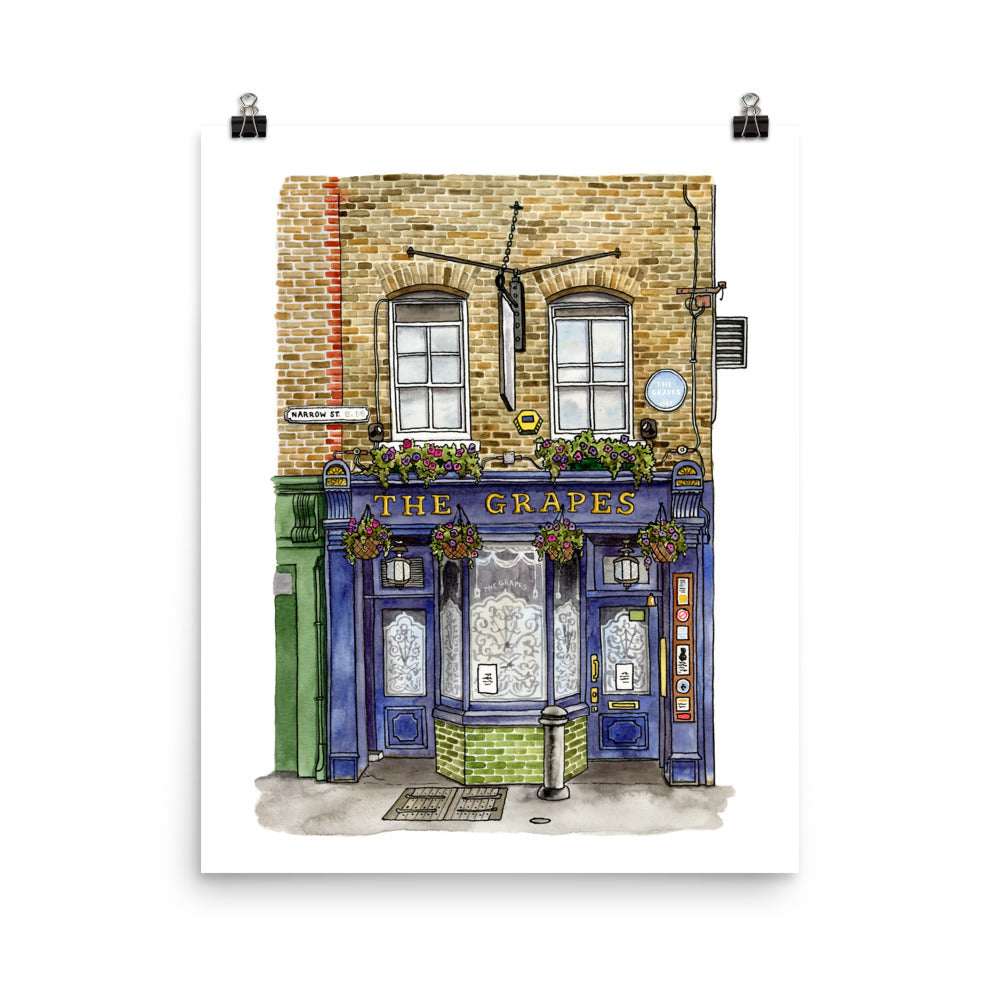 The Grapes, Limehouse, London Pub | Framed Giclee Art Print