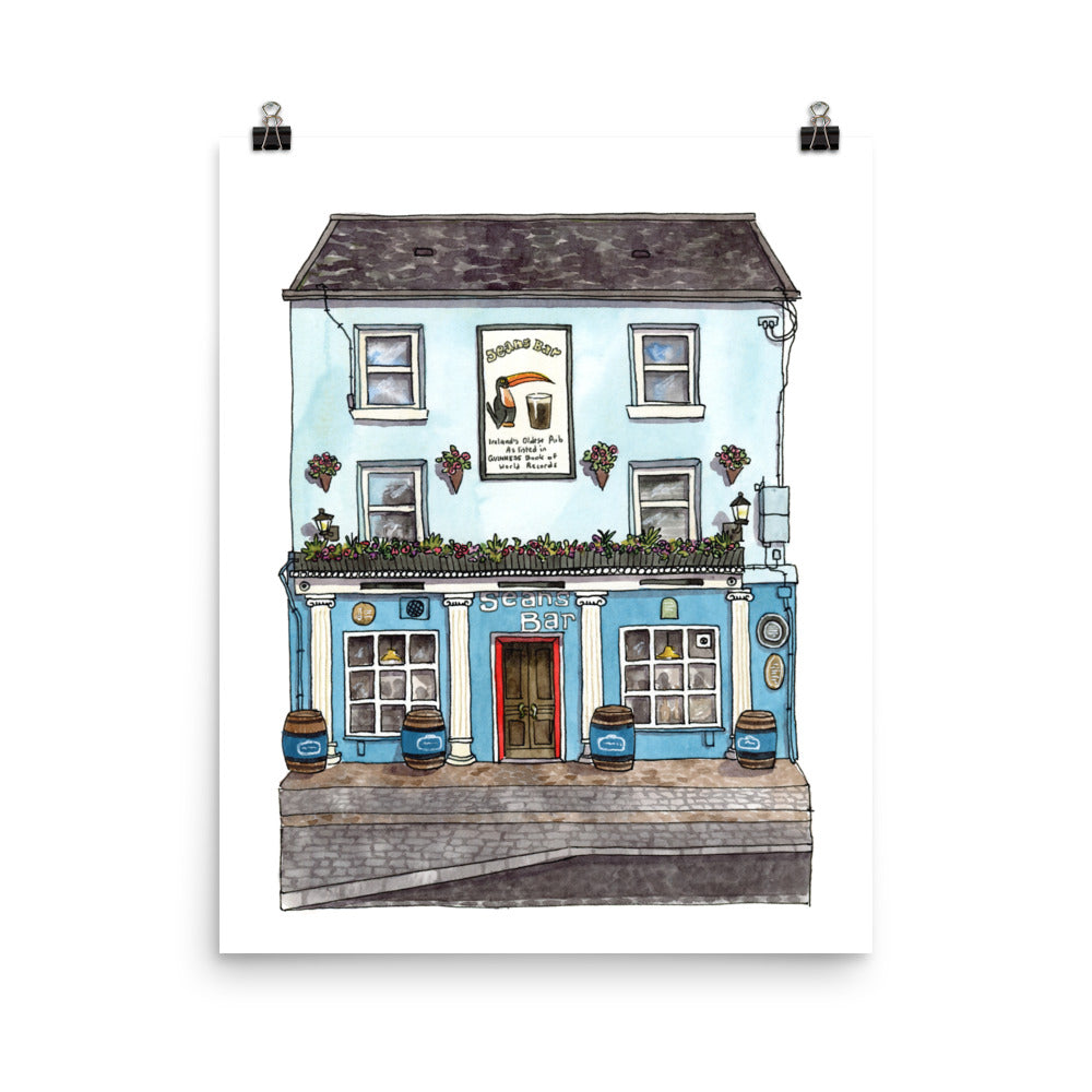 Sean's Bar,  the World's Oldest Pub | Watercolour Art Print