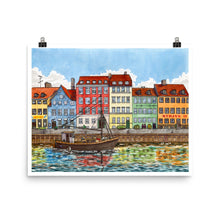Load image into Gallery viewer, Nyhavn Canal of Copenhagen, Denmark Downloadable Colouring Page
