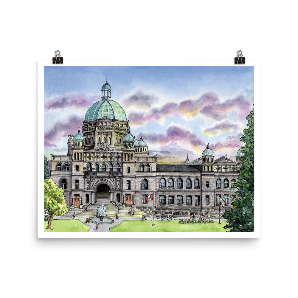 Victoria Parliament Building at Sunset | Watercolour Art Print
